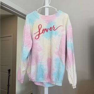 Custom Made Taylor Swift Lover Embroidered Pastel Tie-Dye Sweater